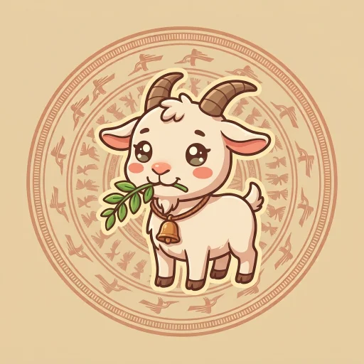 Icon con giáp Dê (chi Mùi) vẽ kiểu anime chibi, hành Thổ.