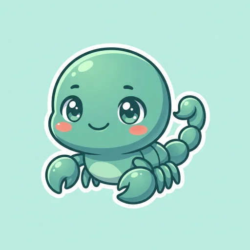 Icon cung Bọ Cạp vẽ kiểu anime chibi, nguyên tố Nước.